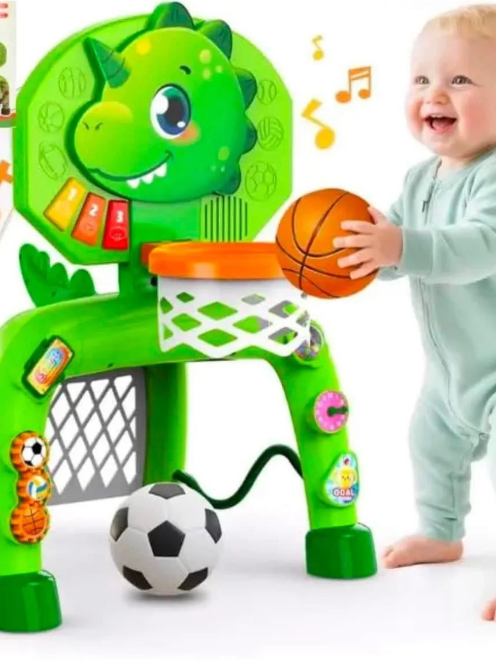 Kids Dino Basketball Activity Center Toy - Green